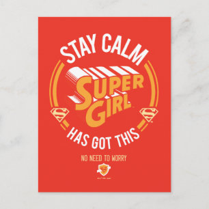 Stanna Lugn Supergirl har Har det här Vykort