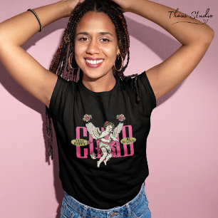 Stanna Lycklig i Kärlek Cupid Valentine Vintage T Shirt