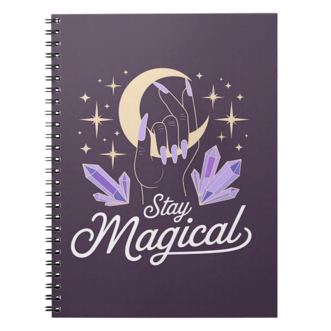 Stanna magiskt - Witchy Måne & Crystal Journal Anteckningsbok (Framsidan)