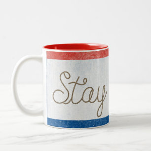 stanna medan text i rep-design Två-Tonad mugg