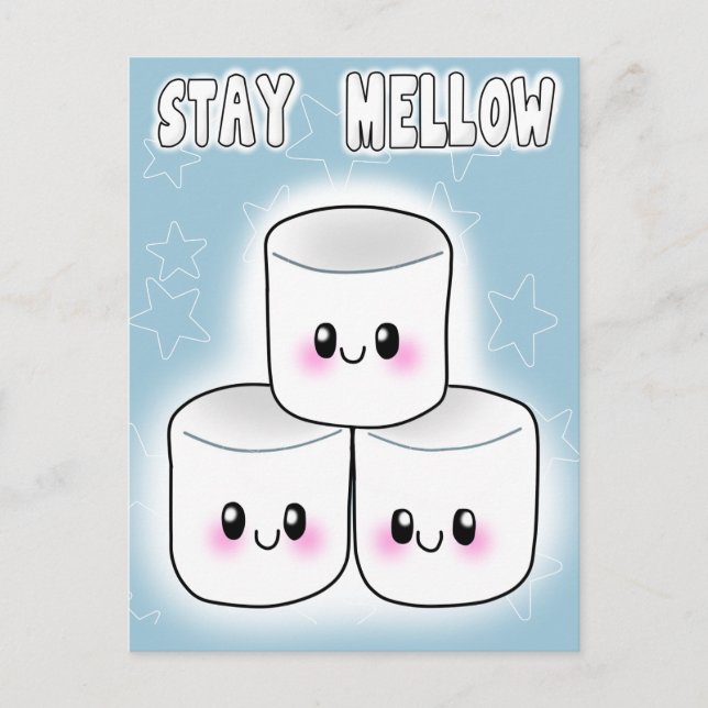 Stanna mellow Marshmallow Vykort (Framsida)