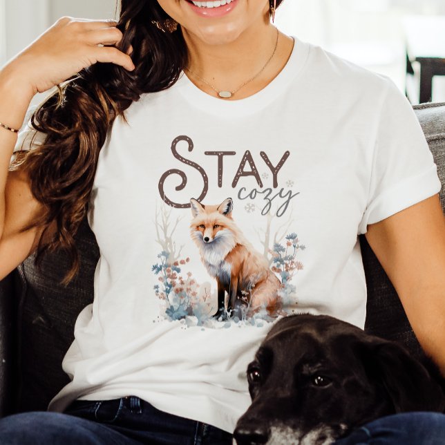 Stanna Mysigt Woodland Fox-jul T Shirt (Skapare uppladdad)