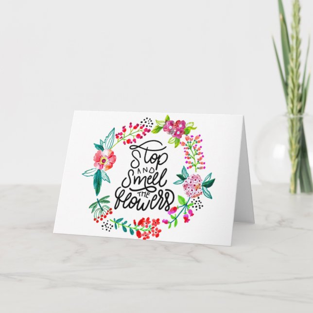 Stanna och lukta blommorna kort (Framsida)