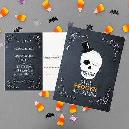Stanna och tala min vän Skull Halloween-inbjudan Vykort