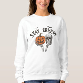 Stanna på Creepy Retro Halloween Skeleton Hand T Shirt