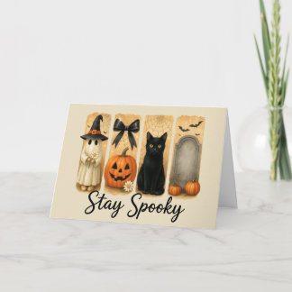 "Stanna på spaj" Halloween Push Stroke Cat Hälsnin Kort