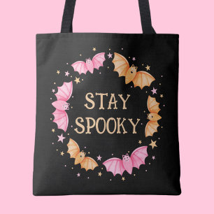 Stanna på Spooky Cute Fladdermus Pastel Halloween Tygkasse