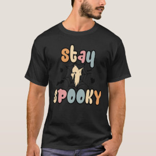 Stanna på Spooky Dabbing Halloween Ghost på Spider T Shirt