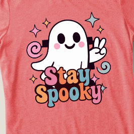 Stanna på Spooky Groovy Ghost Retro Pastel Hallowe T Shirt