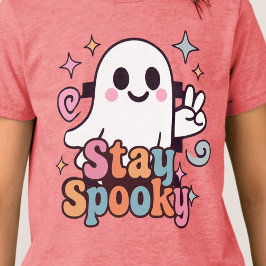 Stanna på Spooky Groovy Ghost Retro Pastel Hallowe T Shirt