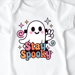 Stanna på Spooky Groovy Ghost Retro Pastel Hallowe T Shirt