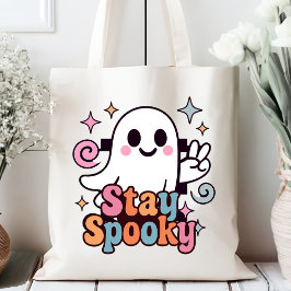 Stanna på Spooky Groovy Ghost Retro Pastel Hallowe Tygkasse