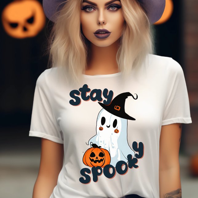 Stanna på Spooky Halloween Cute Ghost Spooky Seaso T Shirt (Skapare uppladdad)