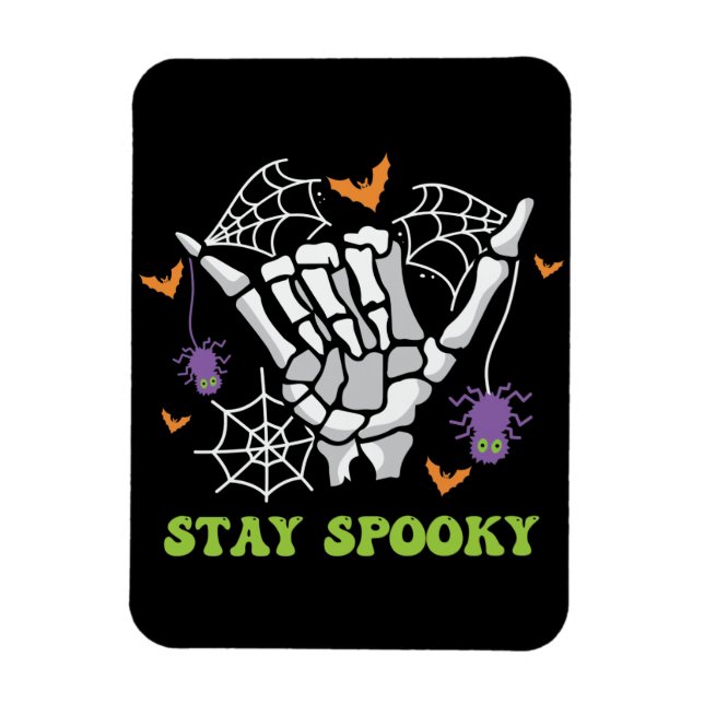 Stanna på Spooky Halloween Skeleton Hand Magnet (Vertikal)