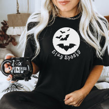 Stanna på Spooky Halloween Tee - Fladdermöss som f