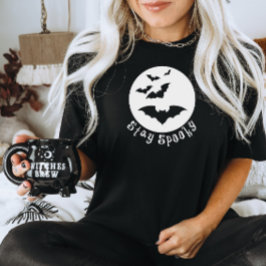 Stanna på Spooky Halloween Tee - Fladdermöss som f