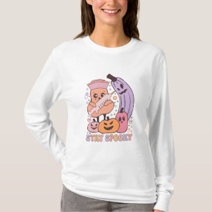 Stanna på Spooky Nurse Halloween-Långärmad T Shirt