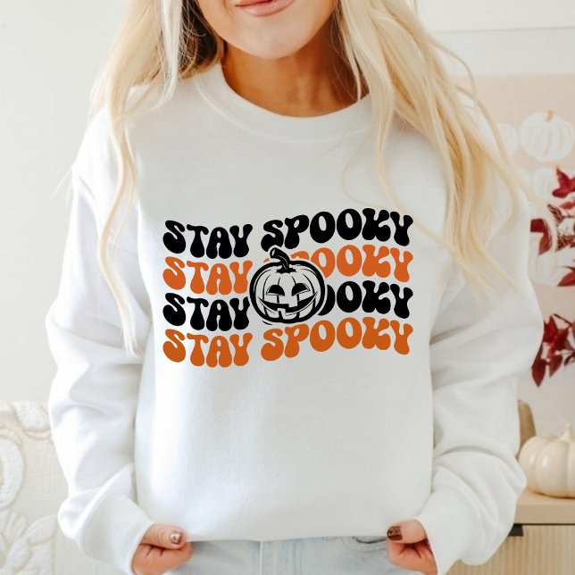Stanna på Spooky Pumpkin Patch Halloween Sweatshir T Shirt (Skapare uppladdad)