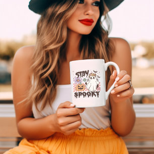 Stanna på Spooky retro groovy Halloween Kaffemugg