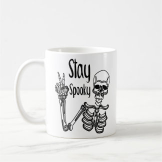 Stanna på Spooky Skeleton Fredstecken Hand Manar W Kaffemugg