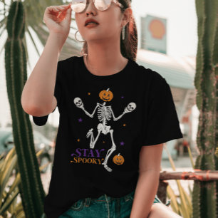 Stanna på Spooky Skeleton T Shirt