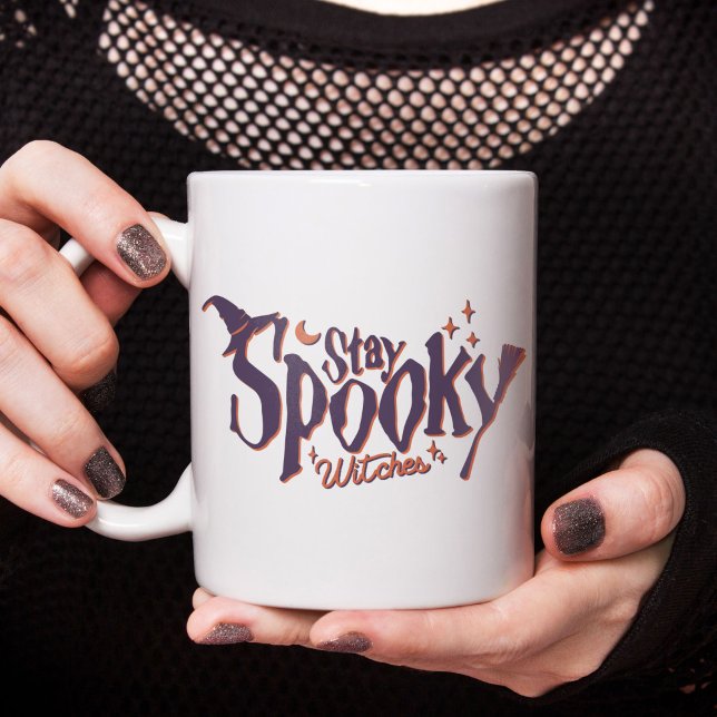 Stanna på Spooky Witches Witch Halloween Funny Jumbo Mugg (Stay Spooky Witches Witch Halloween Funny Giant Coffee Mug)