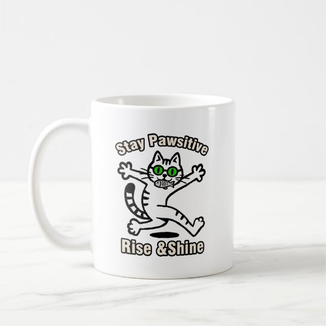 Stanna Pawsitiv Katt Kaffemugg (Vänster)