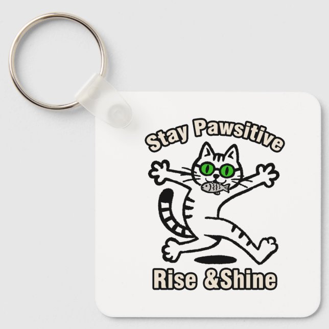 Stanna Pawsitiv Katt Nyckelring (Framsida)