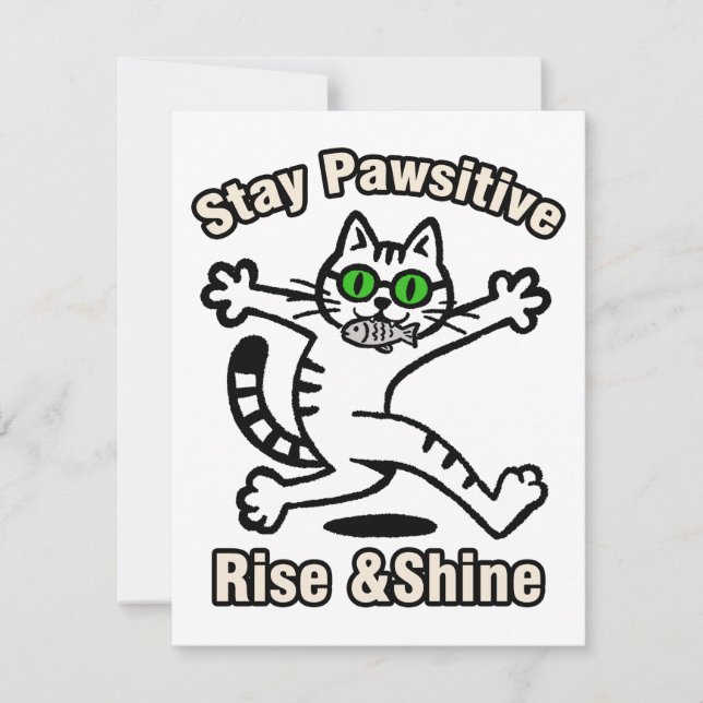 Stanna Positiv Katt Anteckningskort (Framsida)