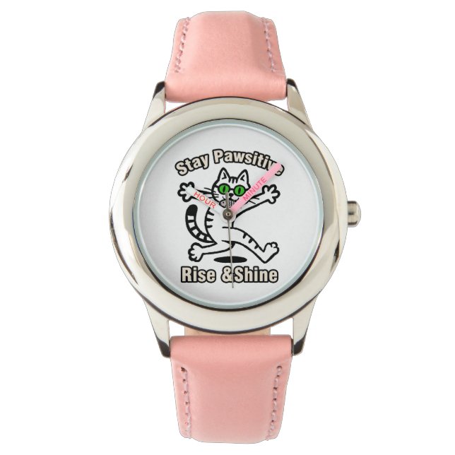 Stanna Positiv Katt Armbandsur (Framsida)
