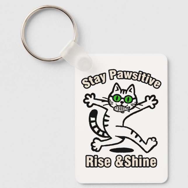 Stanna Positiv Katt Nyckelring (Framsida)