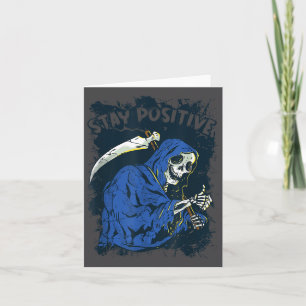 Stanna Positiv Skelett Halloween Grim Reaper Motiv Kort