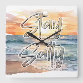 Stanna Salty Sunset Beach Fyrkantig Klocka