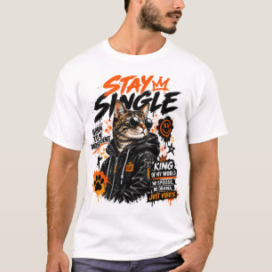 Stanna singel cool katt-tröja, rolig sarkastisk ga t shirt