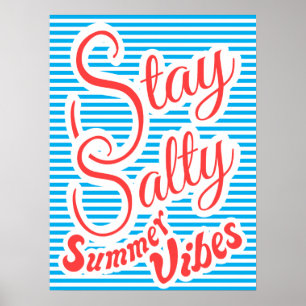 Stanna, Sommar Vibes, sommartid, poster, blått Poster