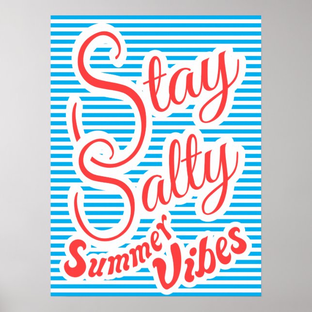 Stanna, Sommar Vibes, sommartid, poster, blått Poster (Framsidan)