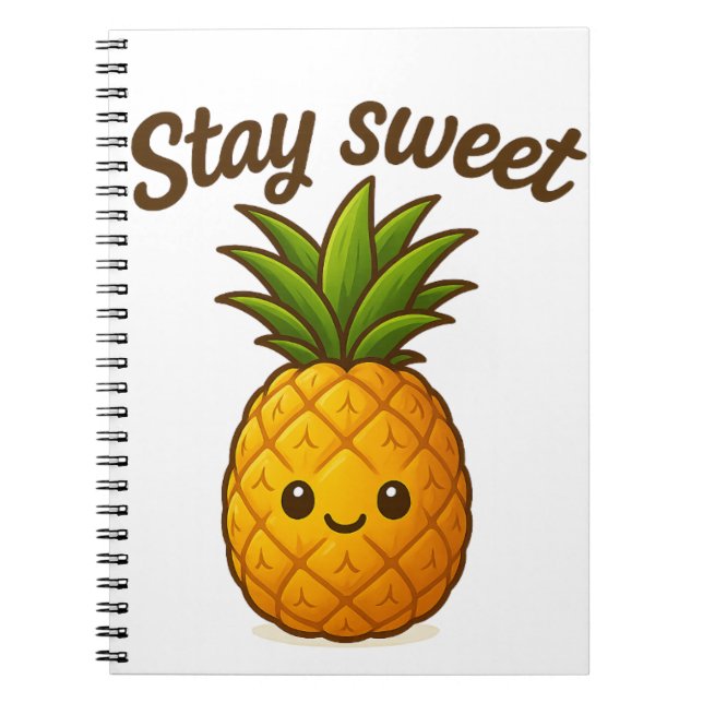 Stanna sötad - Cute Pineapple Anteckningsbok (Framsidan)