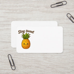 Stanna sötad - Cute Pineapple Visitkort