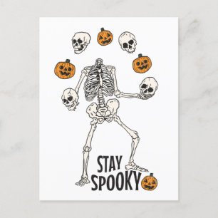 Stanna Spooky Funny Halloween Skeleton-Döskallar Vykort