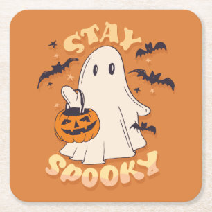 Stanna Spooky Ghost Underlägg Papper Kvadrat