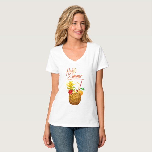 Stanna sunt, Hej Sommarpineapple Shirt T Shirt (Hel framsida)