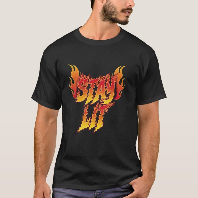 Stanna Tända Flam Inspirerande Brandman Eldman T Shirt (Framsida)