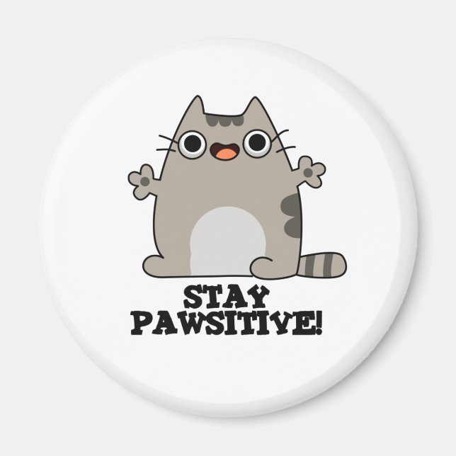 Stanna Tass-sitive Funny Cat Pun Magnet (Framsidan)