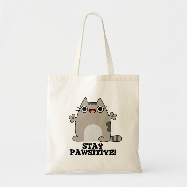 Stanna Tass-sitive Funny Cat Pun Tygkasse (Framsidan)