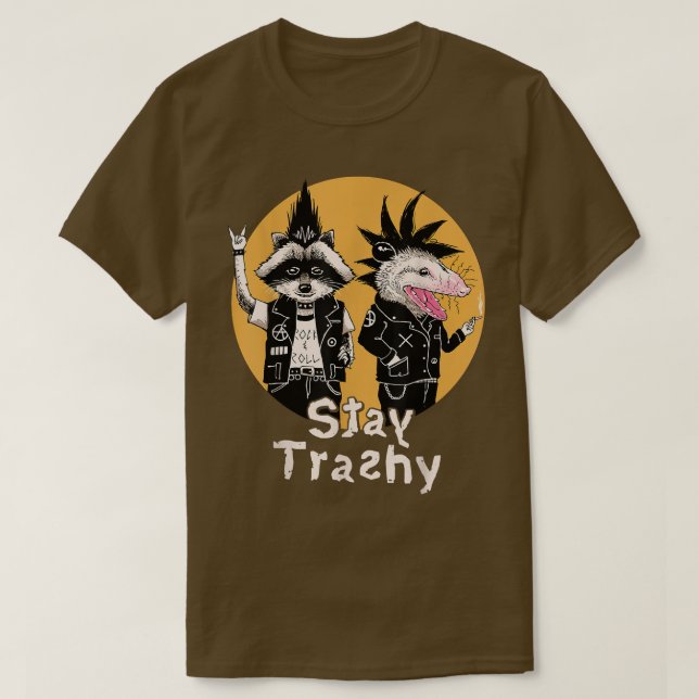 Stanna Trashy Funny Raccoon Opossum Retro T Shirt (Design framsida)
