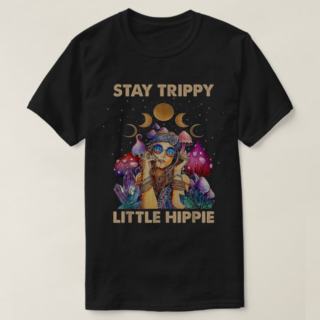 Stanna Trippy Little Hippie Fungus Magic Psilocybi T Shirt (Design framsida)