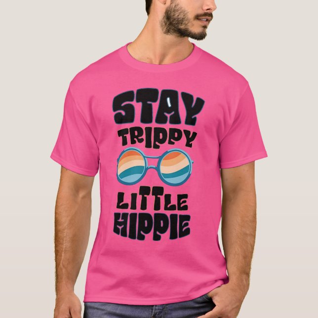 Stanna Trippy Little Hippie - Retro Psychedelic De T Shirt (Framsida)