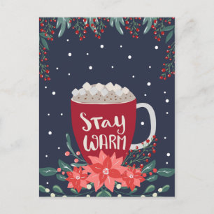 Stanna upp i Blommigten Poinsettia Helg Vykort