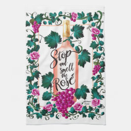 Stanna upp och lukta på Rosé Custom Rosa Vino Kökshandduk