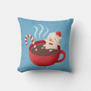 Stanna varm Snögubbe i Hett Cocoa Julafton Room De Kudde